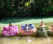 Float Factory floats on a river
